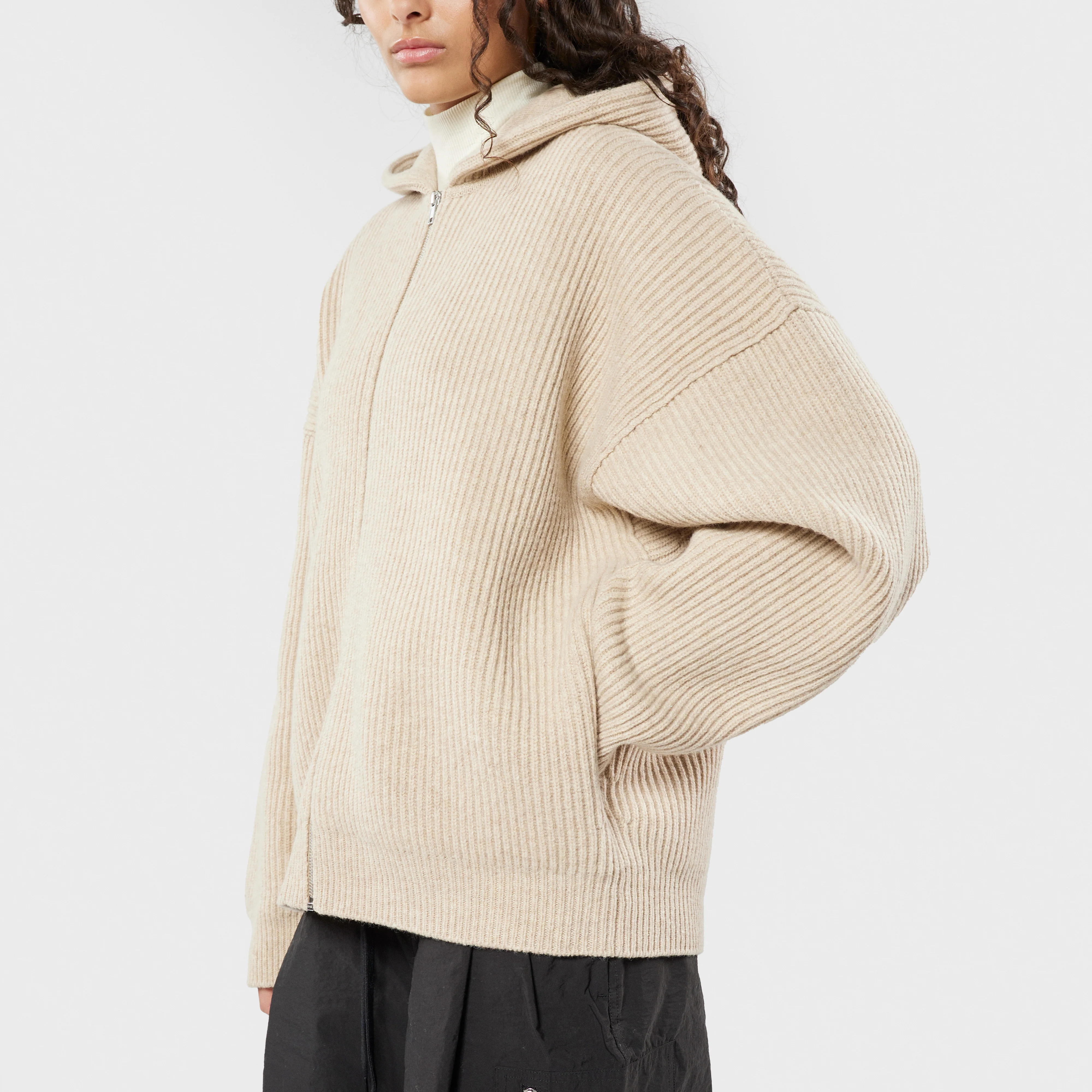 Vonarstræti Zipped Wool Hoodie - Image 5